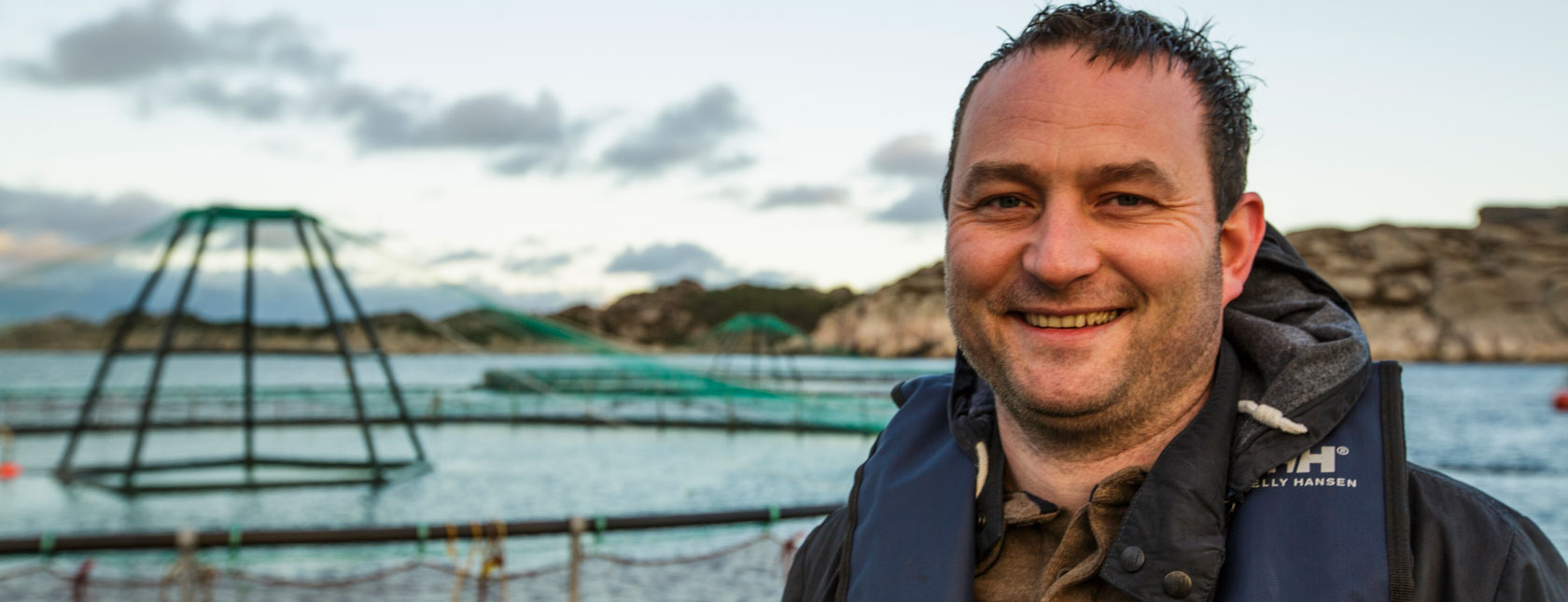 Aquaculture surveyor at fish farm